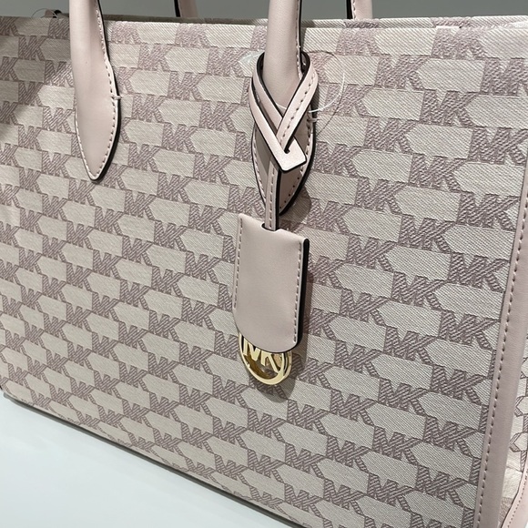 Michael Kors Mirella tote bag MK print Powder Blush Multi color - Picture 3 of 6